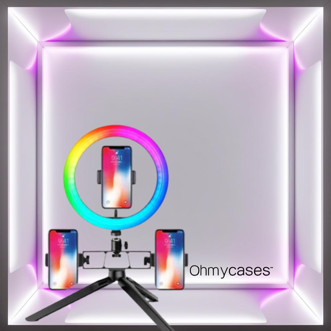 ¡Anillo de luz LED de colores brillantes para fotos y vídeos impresionantes!