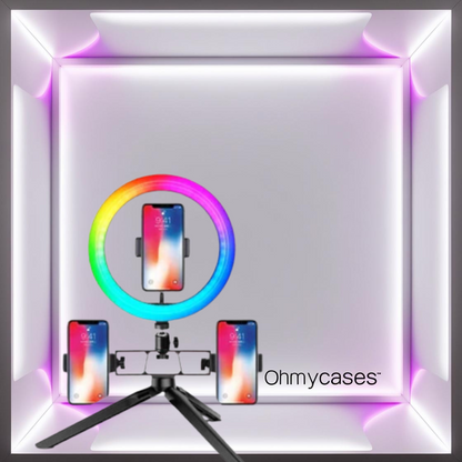 ¡Anillo de luz LED de colores brillantes para fotos y vídeos impresionantes!